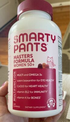 SmartyPants Masters Formula Women 50+ source label used in the packaging illustration