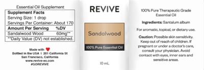 Revive Sandalwood source label used in the packaging illustration