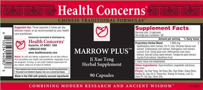 Health Concerns Marrow Plus source label used in the packaging illustration