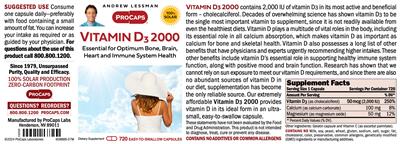 ProCaps Vitamin D3 2000 source label used in the packaging illustration
