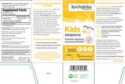 Kyo-Dophilus Kyo-Dophilus Kids Probiotic source label used in the packaging illustration