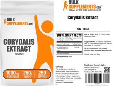 BulkSupplements.com Corydalis Extract Powder 1000 mg product packaging