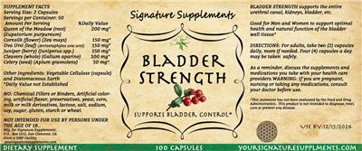 Signature Supplements Bladder Strength product packaging