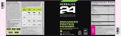 Herbalife 24 Enhanced Protein Powder Natural Flavor source label used in the packaging illustration