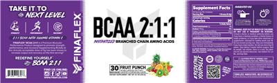 FINAFLEX BCAA 2:1:1 Fruit Punch source label used in the packaging illustration