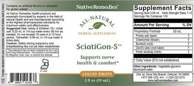 Native Remedies SciatiGon-S product packaging