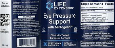 Life Extension Eye Pressure Support with Mirtogenol product packaging
