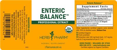 Herb Pharm Enteric Balance source label used in the packaging illustration