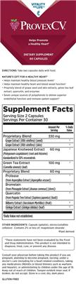 Vitality For Life ProvexCV source label used in the packaging illustration