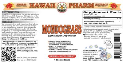 Hawaii Pharm Mondograss product packaging