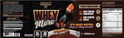 Axe & Sledge Supplements Whey More Brownie Batter Delight source label used in the packaging illustration