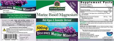 Nature's Answer Marine Based Magnesium 500 mg source label used in the packaging illustration