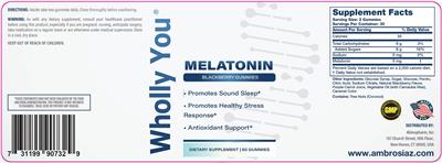 Wholly You Melatonin Blackberry Gummies product packaging