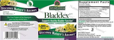 Nature's Answer Bladdex source label used in the packaging illustration