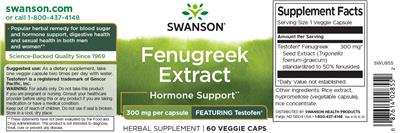 Swanson Fenugreek Extract 300 mg source label used in the packaging illustration