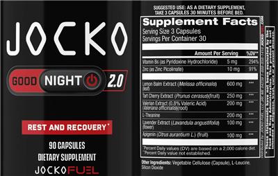 Jocko Fuel Jocko Good Night 2.0 source label used in the packaging illustration