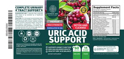 Number One Nutrition Uric Acid Support source label used in the packaging illustration