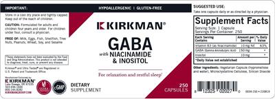 Kirkman GABA with Niacinamide & Inositol source label used in the packaging illustration