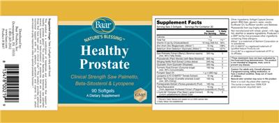 Baar Nature's Blessing Healthy Prostate source label used in the packaging illustration