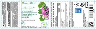 Nutrilite Memory Builder source label used in the packaging illustration