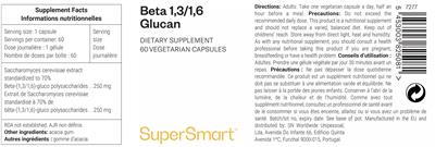 SuperSmart Beta 13/16 Glucan source label used in the packaging illustration