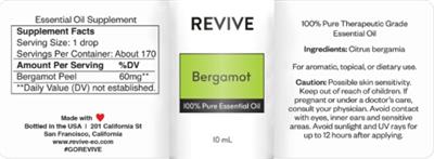 Revive Bergamot source label used in the packaging illustration