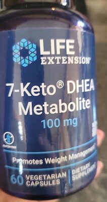 Life Extension 7-Keto DHEA Metabolite 100 mg source label used in the packaging illustration