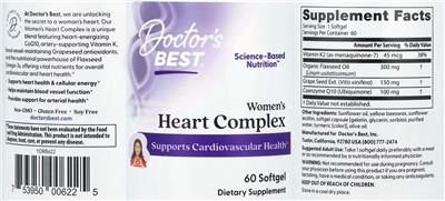Doctor's Best Women's Heart Complex source label used in the packaging illustration