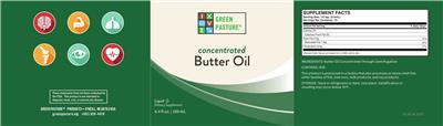 Green Pasture Concentrated Butter Oil source label used in the packaging illustration