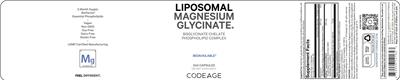 Codeage Liposomal Magnesium Glycinate source label used in the packaging illustration