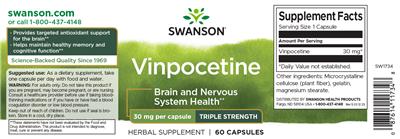 Swanson Vinpocetine 30 mg Triple Strength product packaging
