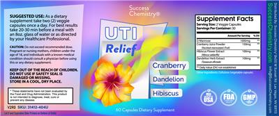Success Chemistry UTI Relief source label used in the packaging illustration