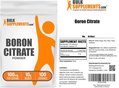 BulkSupplements.com Boron Citrate Powder 100 mg product packaging