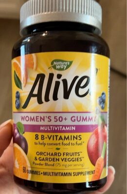 Nature's Way Alive! Women's 50+ Multivitamin Gummy Mixed Berry Flavored product packaging