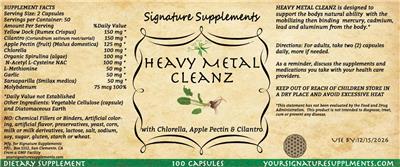 Signature Supplements Heavy Metal Cleanz product packaging