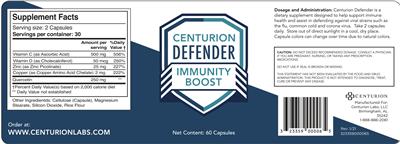 Centurion Centurion Defender Immunity Boost source label used in the packaging illustration