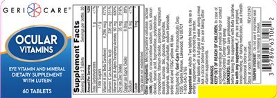 Geri-Care Ocular Vitamins source label used in the packaging illustration