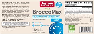 Jarrow Formulas BroccoMax source label used in the packaging illustration