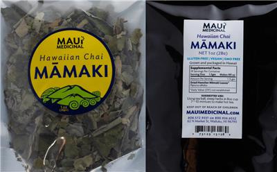 Maui Medicinal Hawaiian Chai Mamaki source label used in the packaging illustration