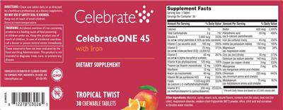Celebrate CelebrateONE 45 with Iron Tropical Twist source label used in the packaging illustration