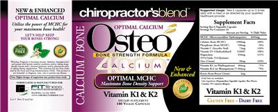 chiropractor's blend Osteo 4000 Calcium source label used in the packaging illustration