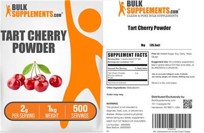 BulkSupplements.com Tart Cherry Powder 2 g product packaging