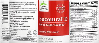 Terry Naturally Sucontral D source label used in the packaging illustration
