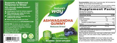 Nature's Way Ashwagandha Gummy Berry Flavored product packaging