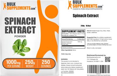 BulkSupplements.com Spinach Extract Powder 1000 mg product packaging