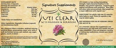 Signature Supplements UTI Clear product packaging