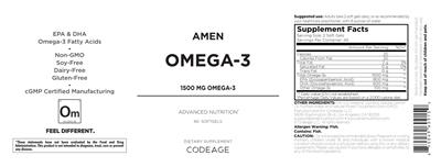 Codeage Amen Omega-3 1500 mg source label used in the packaging illustration