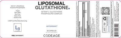 Codeage Liposomal Glutathione source label used in the packaging illustration