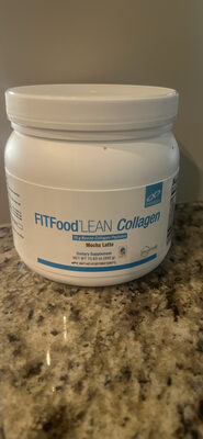 XYMOGEN FITFood Lean Collagen Mocha Latte source label used in the packaging illustration