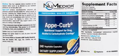 NuMedica Appe-Curb source label used in the packaging illustration